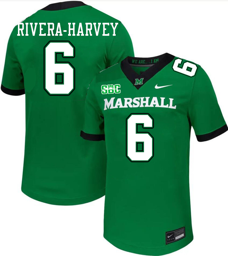 Marshall Thundering Herd #6 Jalil Rivera-Harvey College Football Jerseys Stitched-Green